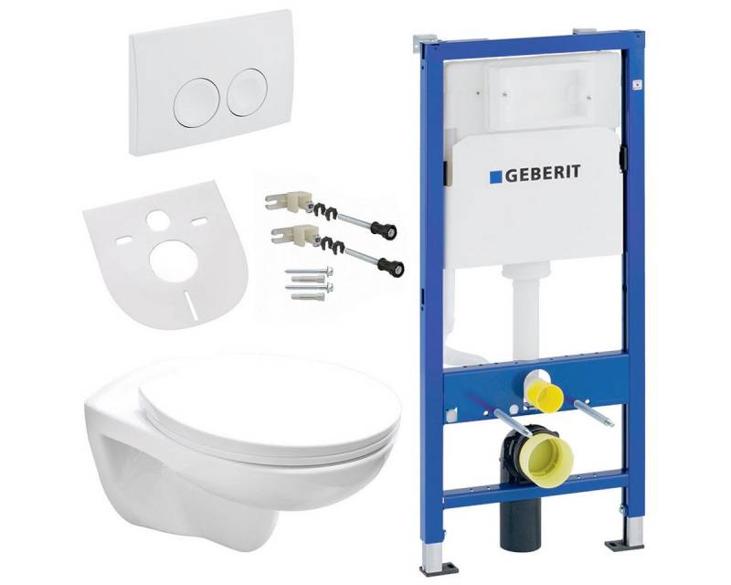 Belvit Tiefspül-WC UP100-EGWWC-SET, Belvit Wand WC Set Weiß spülrandlos Rimless mit Softclose Sitz Belvit Tiefspül-WC UP100-EGWWC-SET, Belvit Wand WC Set Weiß spülrandlos Rimless mit Softclose Sitz von Belvit