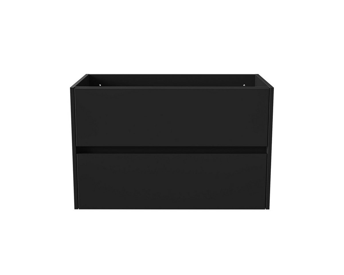 Belvit Waschbeckenschrank BV-US7796-2 (1-St) BELVIT DRAVA Waschbeckenunterschrank Waschtisch 80 cm Mattschwarz von Belvit