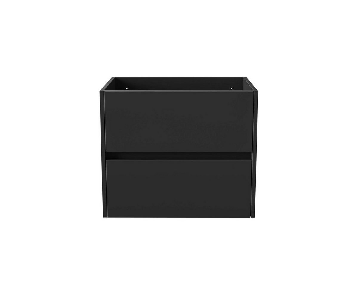 Belvit Waschbeckenschrank BV-US7802-2 (1-St) BELVIT DRAVA Waschbeckenunterschrank Waschtisch 60 cm Mattschwarz von Belvit