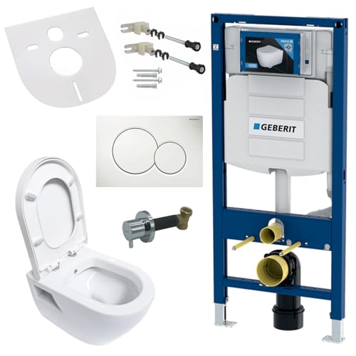 Geberit Hänge Dusch Wand WC Taharet Bidet Toilette + Vorwandelement + Absperrventil von Belvit