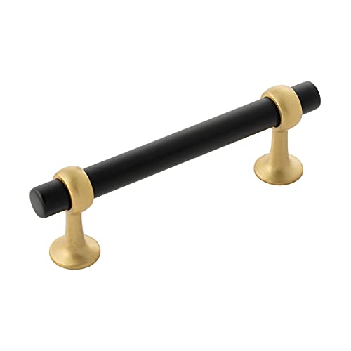 Belwith-Keeler B077523-MBBGB Ostia Collection Pull 96 mm Mitte zu Mitte mattschwarz und gebürstetes goldenes Messing-Finish von Belwith-Keeler