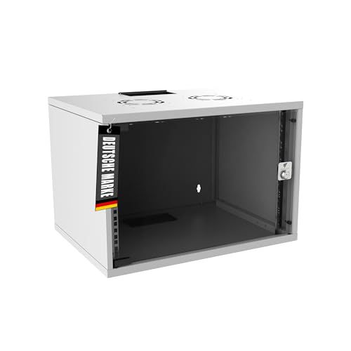 Bemacom Netzwerkschrank - Serverschrank 19 Zoll 7HE - Server-Racks für Wandmontage - EDV-Gehäuse mit Traglast 60kg - 400 x 540 x 370 mm Grau von Bemacom