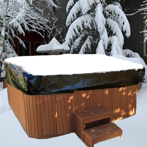 Bemaxy Quadratische Abdeckung für Whirlpools, 218,4 x 218,4 x 30,5 cm, 210D Oxford-Gewebe, wasserdicht und strapazierfähig von Bemaxy