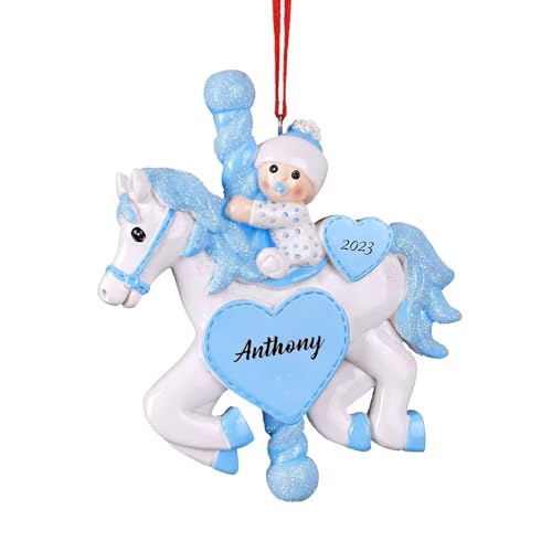 Bemaystar Baby's Erstes Weihnachten Ornament 2023 -Weihnachtskarussell-Ornament, Kunstharz-Weihnachtsbaumschmuck Personalisierte Weihnachtskugeln,Baby-Geschenk, Blau Bemaystar Baby's Erstes Weihnachten Ornament 2023 -Weihnachtskarussell-Ornament, Kunstharz-Weihnachtsbaumschmuck Personalisierte Weihnachtskugeln,Baby-Geschenk, Blau von Bemaystar