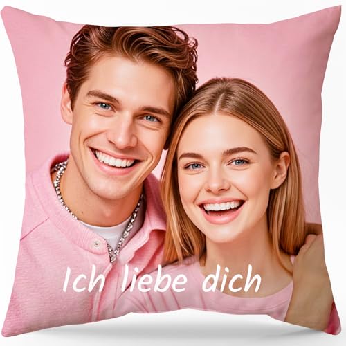 Bemaystar Kissen Personalisiert-Kissenbezug Mit Foto Bedrucken Lassen, Fotogeschenke Kissenbezug Mit Einseitigem Foto, Personalisierte Geschenke (45x45) von Bemaystar