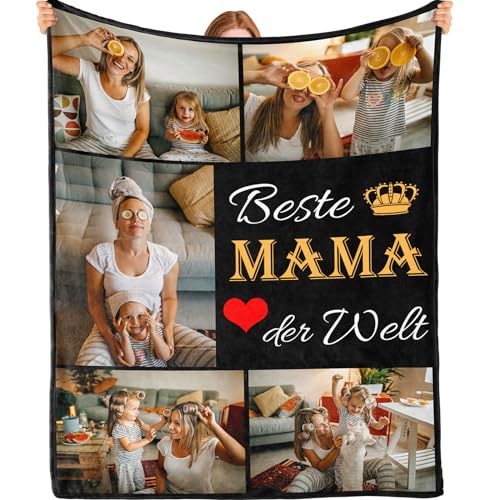 Bemaystar Muttertagsgeschenke für Mama - Muttertagsgeschenk Personalisiert, Personalisierte Geschenke zum Muttertag, Personalisierte Decke mit Foto，Mama Geschenk, Beste Mama Geschenk, 75x100cm von Bemaystar