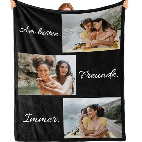 Bemaystar Personalisierte Decke mit Foto und Text – Fotodecke Selbst Gestalten Personalisierte Geschenke für Familie Paare Muttertag Frauen/Männer - 3 Fotos Bemaystar Personalisierte Decke mit Foto und Text – Fotodecke Selbst Gestalten Personalisierte Geschenke für Familie Paare Muttertag Frauen/Männer - 3 Fotos von Bemaystar