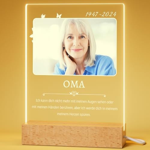 Bemaystar Personalisierte Gedenken an Verstorbene, Trauergeschenk, Erinnerung an Verstorbene, Andenken an Verstorbene, Trauerlicht, Trost Geschenke, Charakter Fotorahmen Nachtlicht Bemaystar Personalisierte Gedenken an Verstorbene, Trauergeschenk, Erinnerung an Verstorbene, Andenken an Verstorbene, Trauerlicht, Trost Geschenke, Charakter Fotorahmen Nachtlicht von Bemaystar