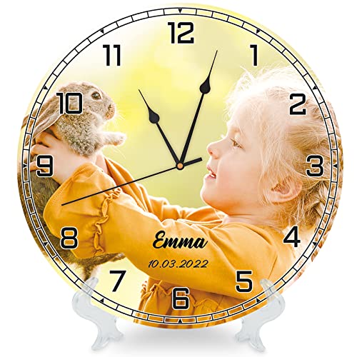 Bemaystar Personalisierte Geschenke Wanduhr mit Foto und Texte - Küchenuhr Selbst Gestalten, Fotogeschenk, Geschenke für Mama, Papa und Familie, Holz und PVC, geräuscharm kein Ticken Bemaystar Personalisierte Geschenke Wanduhr mit Foto und Texte - Küchenuhr Selbst Gestalten, Fotogeschenk, Geschenke für Mama, Papa und Familie, Holz und PVC, geräuscharm kein Ticken von Bemaystar