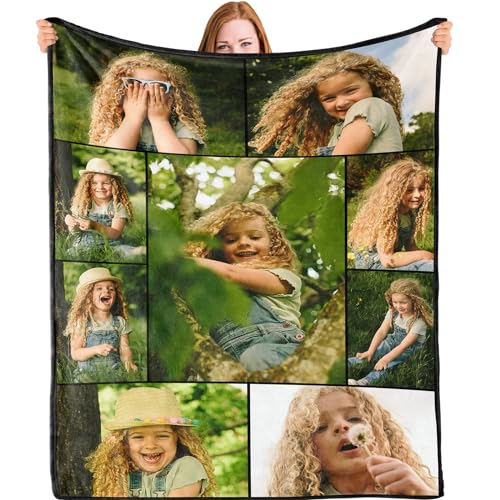 Bemaystar Personalisierte Geschenke mit Foto - Personalisierte Decke, Decke mit Foto, Fotodecke mit Eigenem Foto, Geschenke für Mama Papa Großvater Großmutter Baby Kinder Freunde für Geburtstage von Bemaystar