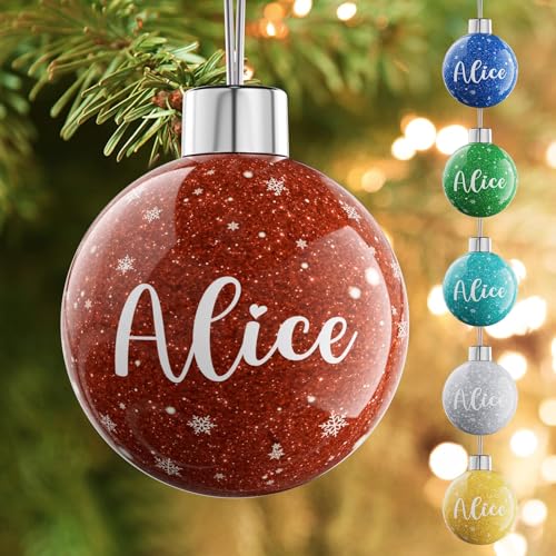 Bemaystar Personalisierte Weihnachtskugeln - Weihnachtskugel Mit Namen, Kind Weihnachtskugel Personalisiert Mit Doppelseitig Bedrucktem Namen, Familie, Freunde Und Verwandte (Namen) von Bemaystar