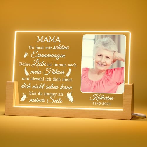 Bemaystar Trauergeschenk, Personalisierte Gedenken an Verstorbene, Erinnerung an Verstorbene, Andenken an Verstorbene, Trauerlicht, Trost Geschenke, Horizontales Buchstaben-Nachtlicht von Bemaystar