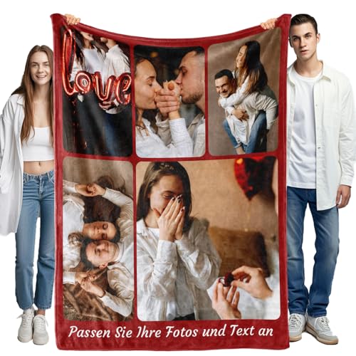Personalisierte Decke mit Foto – Kuschelige Fotodecke selbst gestalten – Geschenk zum Geburtstag, Weihnachten, Muttertag und Vatertag für Familie & Freunde von Bemaystar