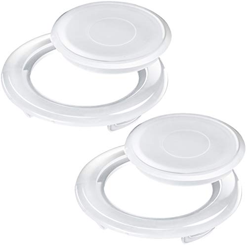 2 Sets 5,1 cm Terrassentisch Regenschirm Loch Ring und Kappe Set, Standardgröße Regenschirm dicker Loch Ring Stecker und Kappe Set Tischschirm Loch Ring Abdeckung Set (durchscheinend) von Bememo