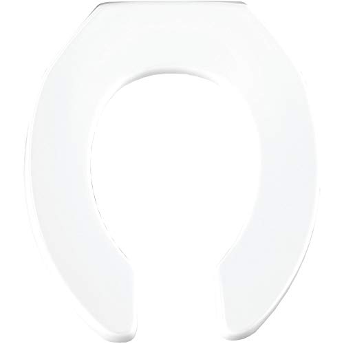 BEMIS 955SSCT 000 Toilettensitz, robust, vorne offen, ohne Deckel, löst sich nie und reduziert Rückrufe, rund, Kunststoff, weiß von Bemis