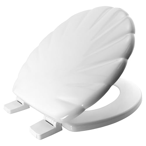 BEMIS Shell White Molded Wood WC-Sitz | WC-Sitz, der sich nicht löst und für die meisten Toiletten geeignet ist | Ultra-Fix | Farbe auf Wasserbasis für einfache Reinigung | einfache und schnelle von Bemis