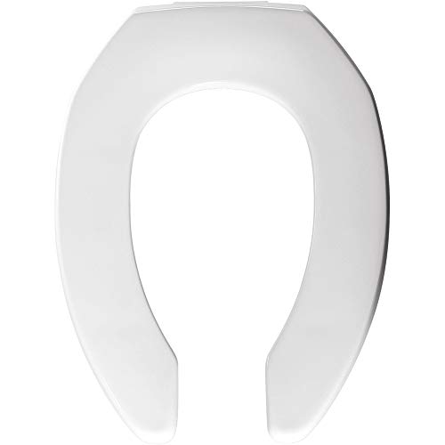 Bemis 2155CT 000 Kommerzieller robuster WC-Sitz mit offener Vorderseite, ohne Abdeckung, der sich nie löst und Rückrufe reduziert, weiß, Elongated-2155CT von Bemis