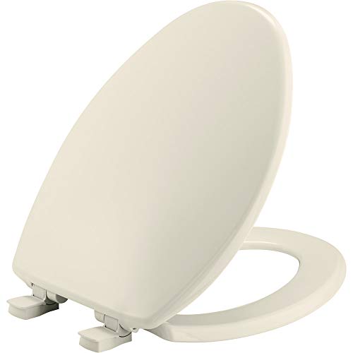 Bemis 7300SLEC Toilettensitz, sanft schließend, leicht zu reinigende Scharniere, robust, hergestellt in den USA, länglich, Creme von Bemis