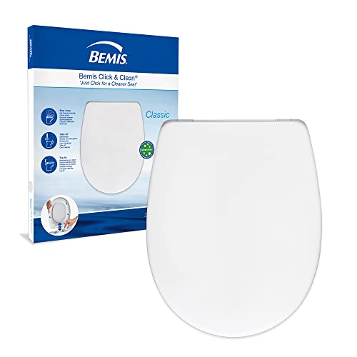 Bemis Click&Clean® Classic WC-Sitz | Absenkautomatik | Reinigung mit bester Hygiene | patentiertes Abnahmesystem | Einfache Installation von oben | Antibakteriell | Weiß | ovale Form von Bemis