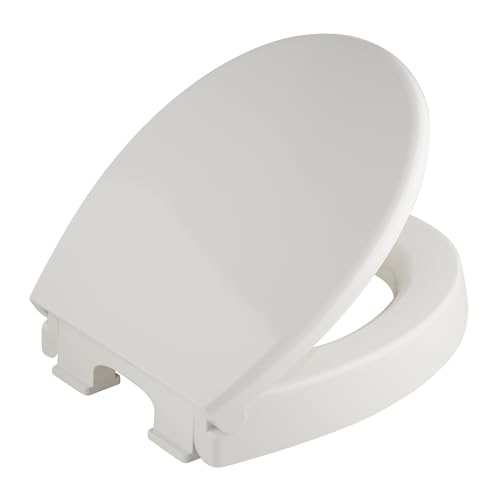 Bemis Pure Care® 750 Toilettensitzerhöhung, Absenkautomatik, 7,5 cm erhöhter Toilettensitz, verstellbare Kunststoff-Scharniere, weißer WC-Sitz aus Duroplast-Kunststoff, WC-Sitz Ultra-Fix®, einfache von Bemis