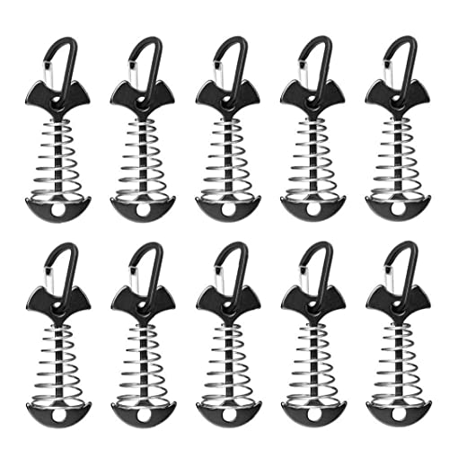 10 Stücke Deck Plankeplatte Zeltpfähle Aluminium Fischbein Guyline Cord Einsteller Zelt Pegs Frühling Schnalle Kleine Karabiner von Bemvp