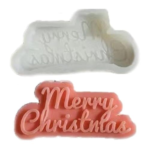 Bemvp 3D-kerzenform „Merry Christmas“, Silikonform Für Die Kerzenherstellung, Handgemachte Seifenform Für Weihnachten, Basteln, Kunstharzform Für Fondant, Kuchen, Schokolade, Süßigkeiten von Bemvp