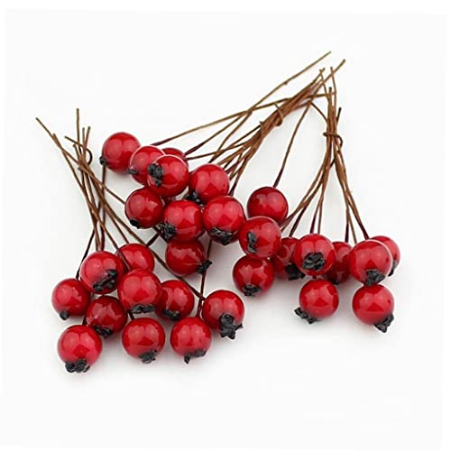 50 Stücke Weihnachten Rote Beeren Weihnachten Holly Beeren Zweig Künstliche Früchte Für Weihnachtskränze Dekorationen 1 cm von Bemvp
