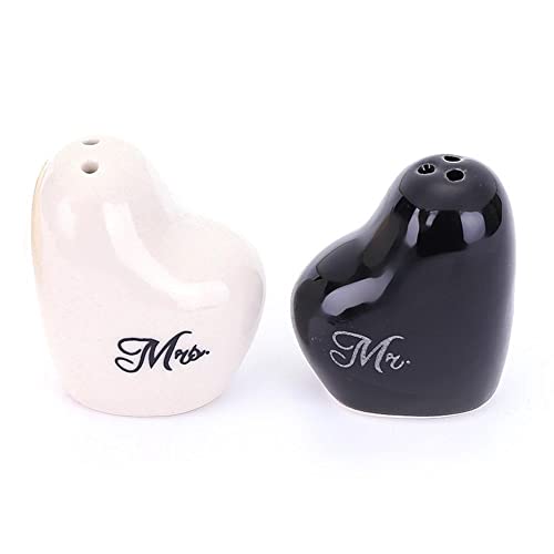 Bemvp 2 Teile/Satz Liebe Herz Pfeffer Salz Shaker 1 Weiß Und 1 Schwarze Hochzeit Favor Decor Party Geschenk Gewürzbehälter von Bemvp