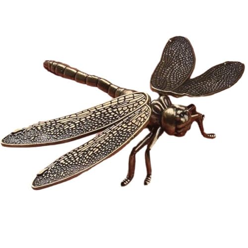 Bemvp Messing Libelle Figur Mini Tier Skulptur Retro Libelle Glück Figur Für Home Desktop Handwerk Dekoration von Bemvp