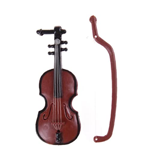 Bemvp Mini Figuren Violin Puppenhaus Handwerk Instrument Miniaturen DIY Holz Violine Fallständer 1/12 Puppen Hausdekor von Bemvp