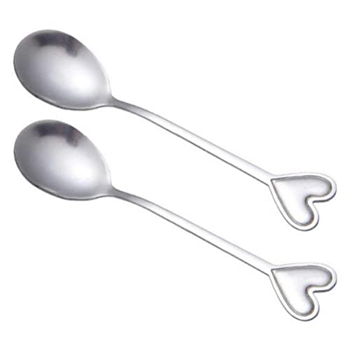 Bemvp Edelstahl Kaffee Löffel 2 Stücke Herz Form Paar Dessert Löffel Dekorative Rühren Teelöffel Löffel Hochzeit Geschirr von Bemvp
