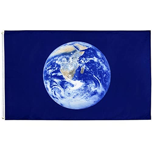 Großer Erdmuster Banner 90 * 150 cm Umweltbewusstseinsflagge Erde Tag Flagge Doppelgenähtes Banner Metalltarten von Bemvp