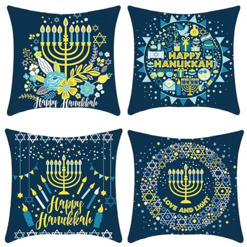 Happy Chanukka, Jüdisches Festival, Feiertags-kissenbezüge, Kissenbezüge, Heimdekoration Für Couch, Sofa, Bett, 45 X 45 cm von Bemvp