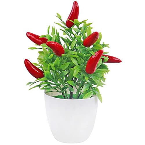 Künstlicher Chili Gefälschter Gemüsebaum Bonsai Topf -Tisch Herzstück Für Home Office Garden Desktop Party Dekoration von Bemvp