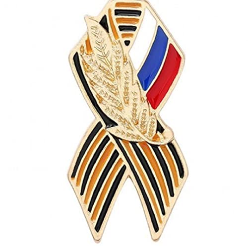 Russische Brosche Pin Ribbon Ohr Von Weizen Russische Flagge Heiliger George Victory Day Broschen Revers Pin Badge Festive Geschichtserinnerung Symbol Zeichen Geschenke von Bemvp