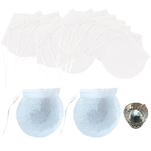 Teefilterbeutel 100pcs Leere Teebeutel Rund Tee Infuser Kabelstring Teebeutel Für Lose Blatt Kräuter Teezubehör von Bemvp