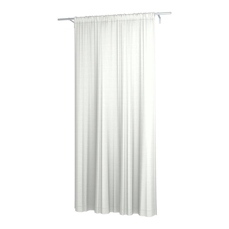 Gardine, doppelte Breite mit Tunnel/Creaseband und Futter, angepasst, Optic White, Leinen - Bemz von Bemz