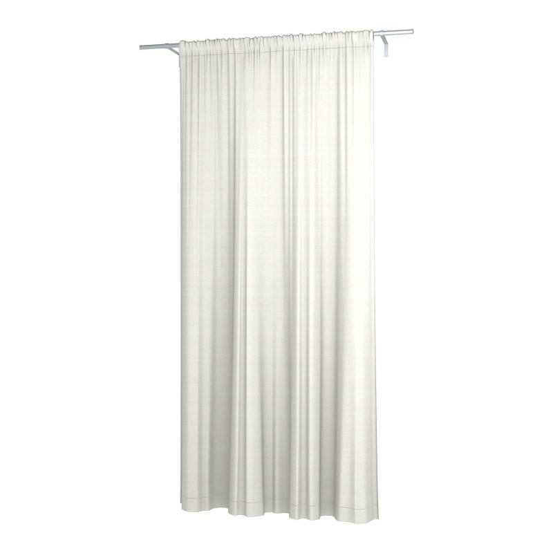 Gardine, doppelte Breite mit Tunnel/Creaseband und Futter, angepasst, Unbleached, Leinen - Bemz von Bemz