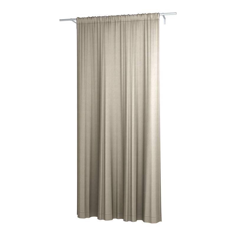 Gardine, doppelte Breite mit Tunnel/Creaseband und Futter, angepasst, Unbleached, Leinen - Bemz von Bemz