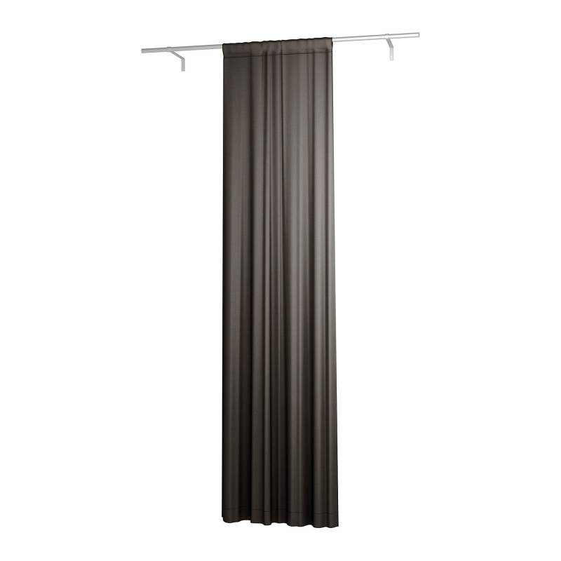 Gardine, einfach Breite mit Tunnel/Creaseband, 300 cm, Licorice, Samt - Bemz von Bemz