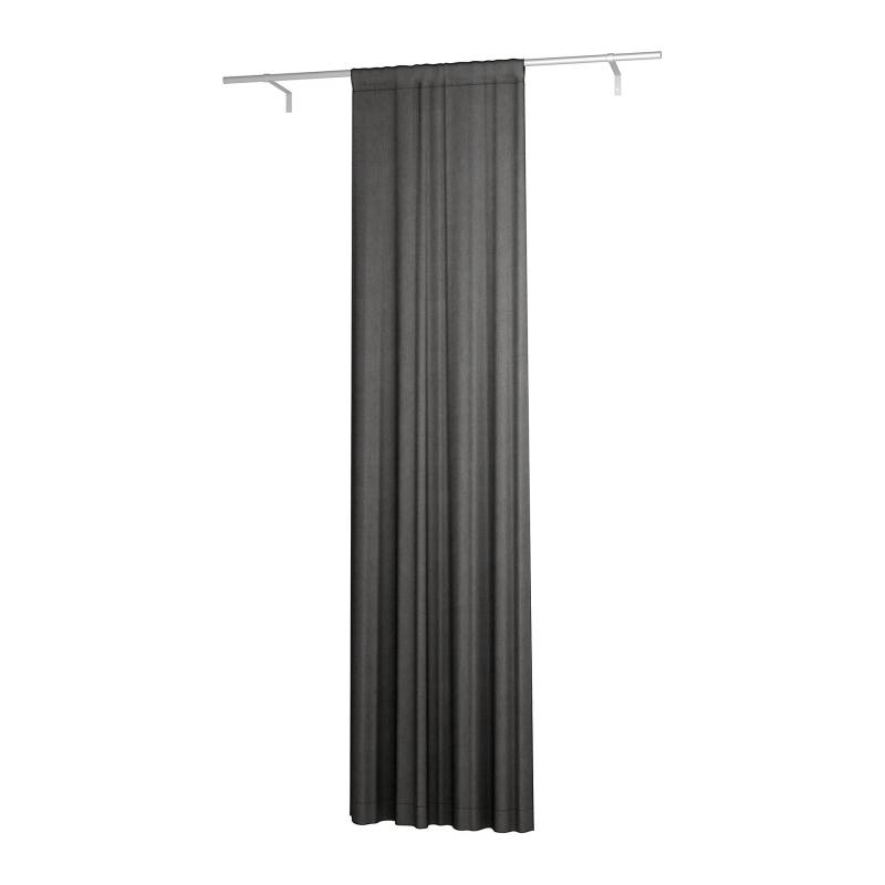 Gardine, einfach Breite mit Tunnel/Creaseband und Futter, angepasst, Espresso, Leinen - Bemz von Bemz