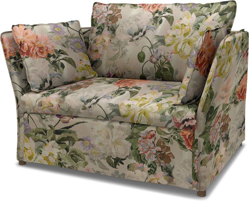 IKEA - BEZUG FÜR 1,5ER-SESSEL BACKSÄLEN, Delft Flower - Tuberose, Leinen - Bemz von Bemz