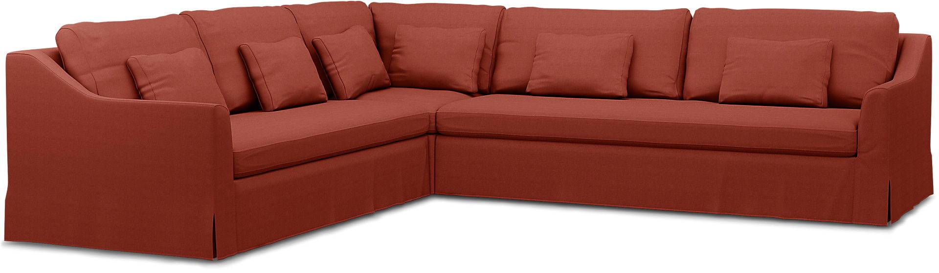 IKEA - BEZUG FÜR ECKSOFA FÄRLÖV (2+3), Cayenne, Leinen - Bemz von Bemz
