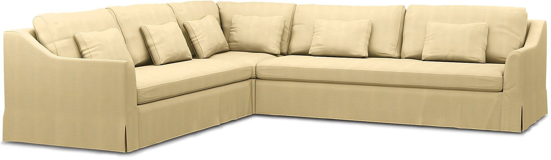 IKEA - BEZUG FÜR ECKSOFA FÄRLÖV (2+3), Soft Yellow, Leinen - Bemz von Bemz