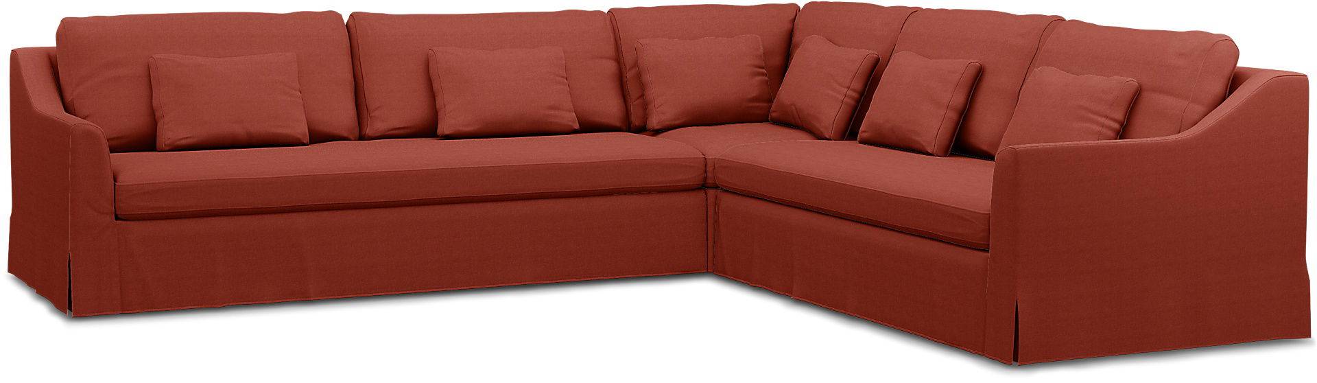 IKEA - BEZUG FÜR ECKSOFA FÄRLÖV (3+2), Cayenne, Leinen - Bemz von Bemz