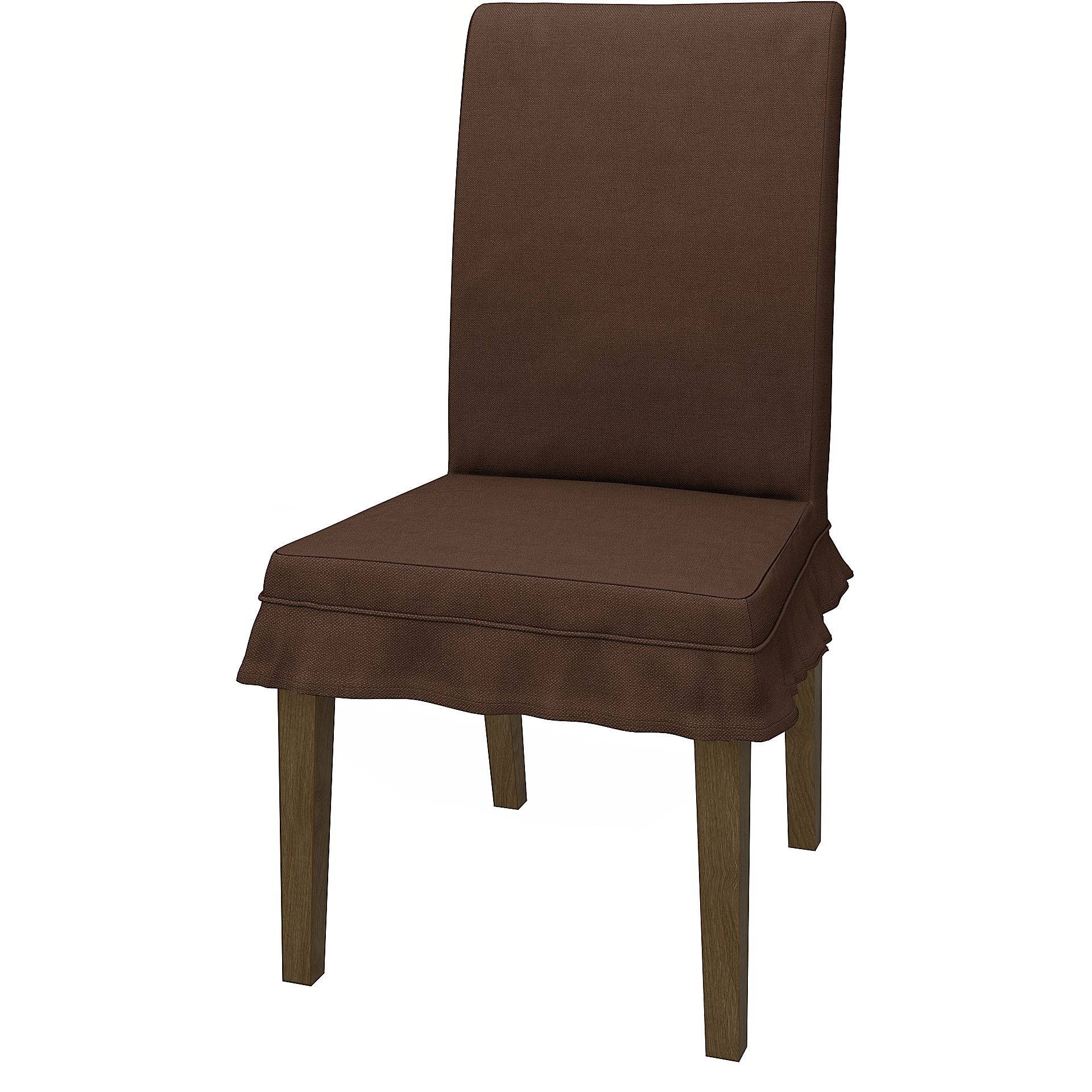 IKEA - BEZUG FÜR STUHL HENRIKSDAL KURZ UND RÜSCHEN (STANDARDMODELL), Chocolate, Leinen - Bemz von Bemz