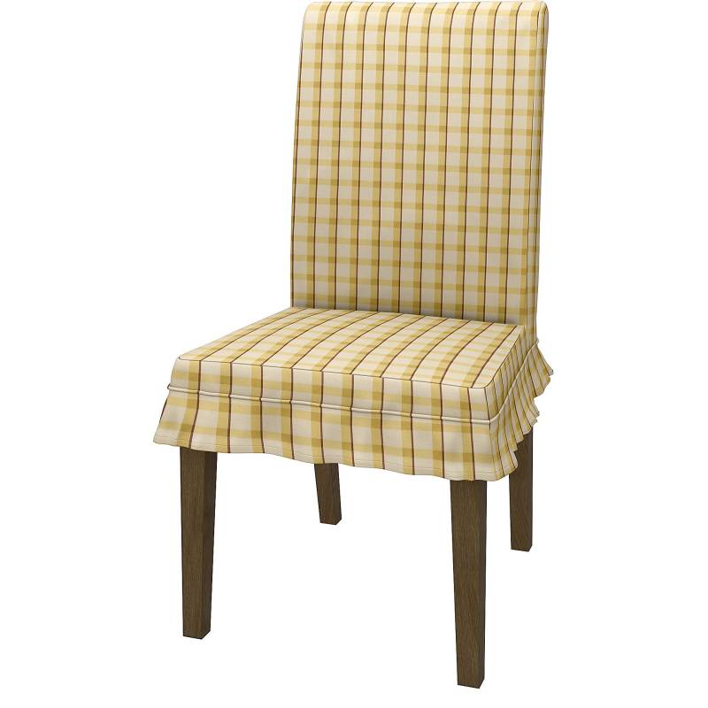 IKEA - BEZUG FÜR STUHL HENRIKSDAL KURZ UND RÜSCHEN (STANDARDMODELL), Picnic Check Sun Yellow, Leinen - Bemz von Bemz