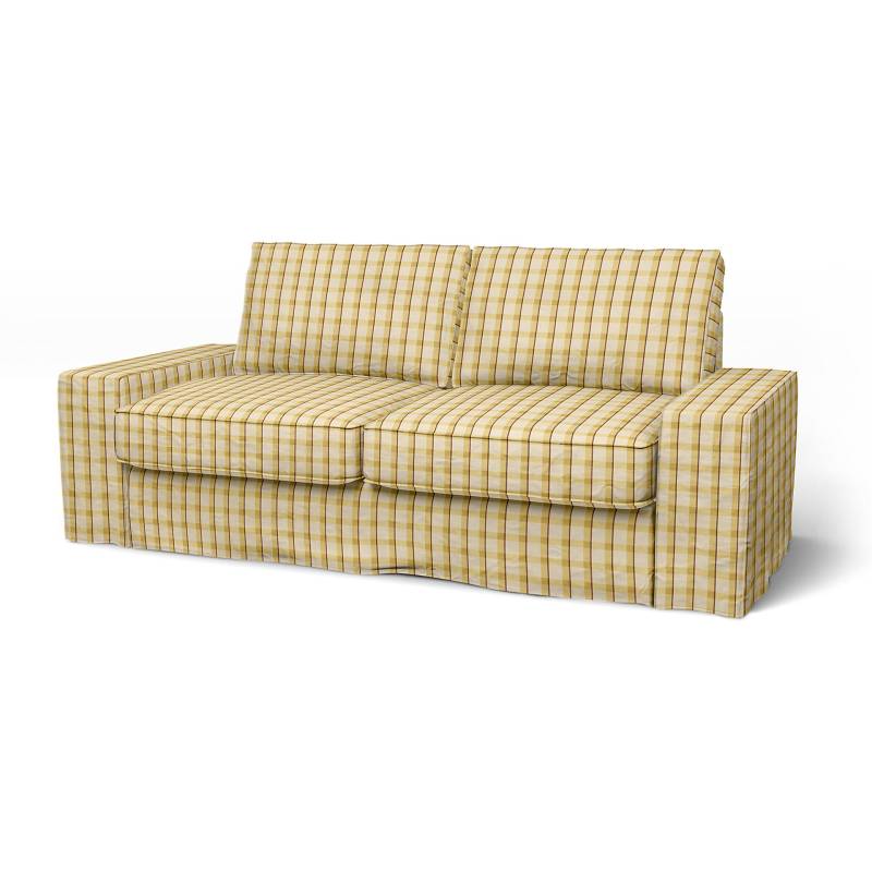 IKEA - Bezug für 2er-Sofa Kivik, Picnic Check Sun Yellow, Leinen - Bemz von Bemz
