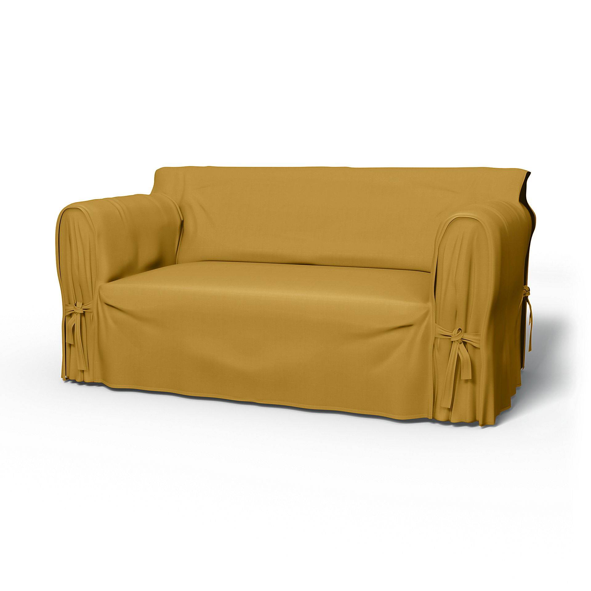 IKEA - Bezug für 2er-Sofas Multi Fit, Honey Mustard, Baumwolle - Bemz von Bemz