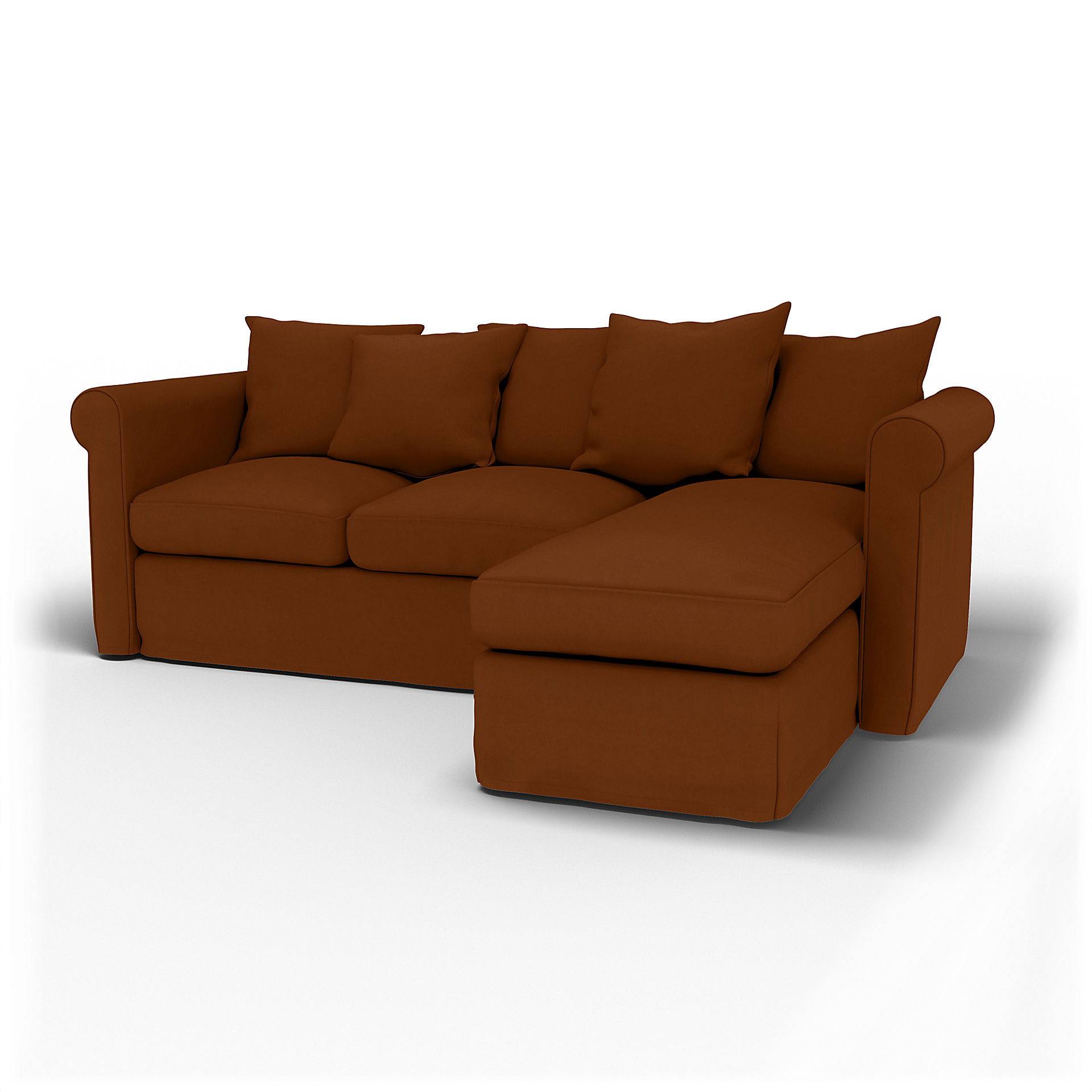 IKEA - Bezug für 3er-Sofa Grönlid mit Récamiere, Cinnamon, Samt - Bemz von Bemz